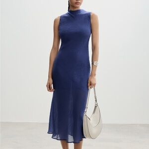 Mango Beautiful Midi Blue Dress